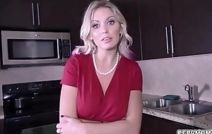 Stepmom Kenzie Taylor begs more deepthroats stepsons colossal bushwa while wearing handcuffs.She likes swallowing his boner and got loaded with a facial jizz.